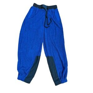 Free People Movement Blue Cuddle UpFleece Tie Waist Cozy Pants Joggers Sz S
